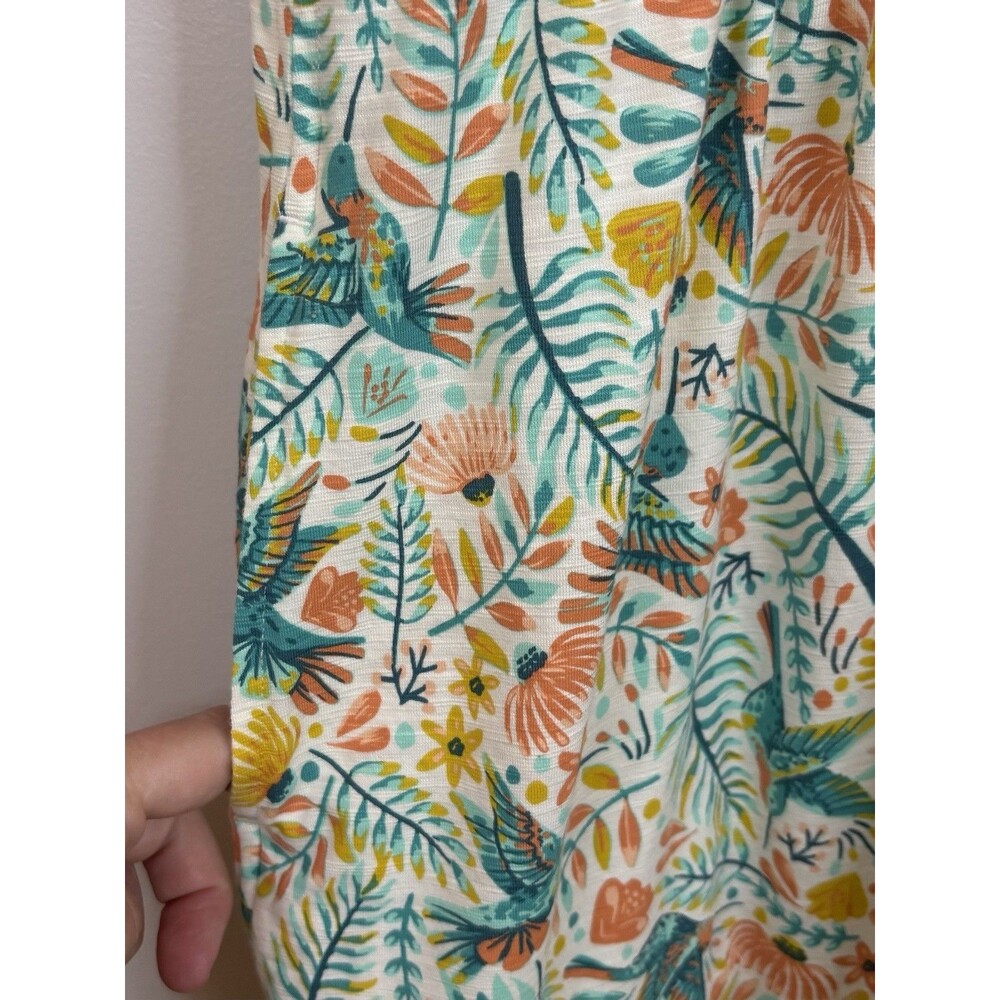 DULUTH TRADING To N Flow Hummingbird Midi Tank Dress Large Cottagecore Pockets - Picture 7 of 13